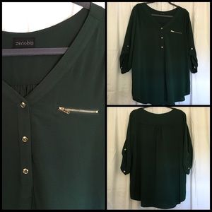 3X Long 3/4 Sleeve Top